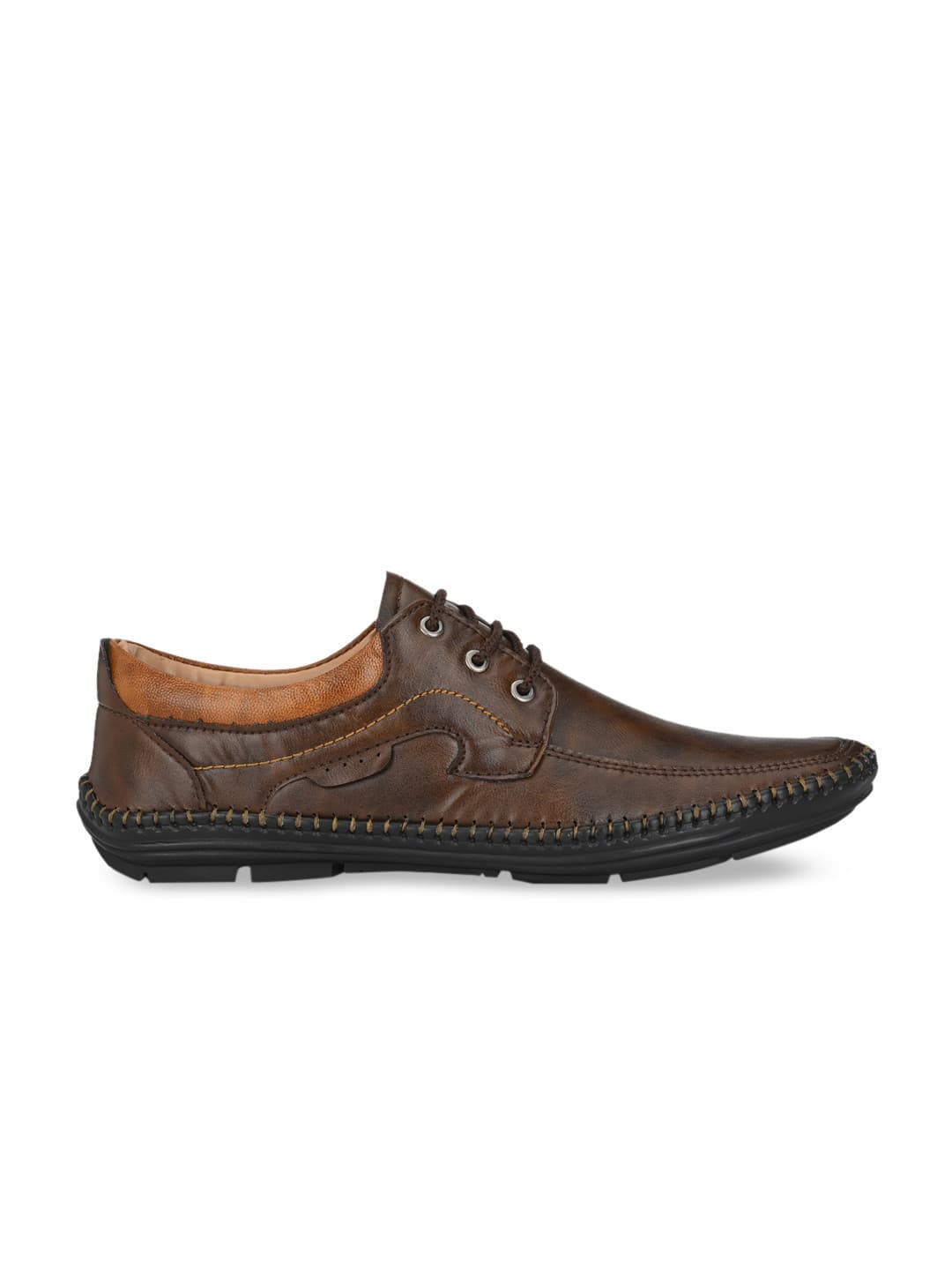 Mactree Men Brown Solid Formal Derbys
